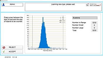 学習プロセス後の粒度分布表
